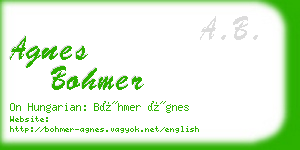 agnes bohmer business card